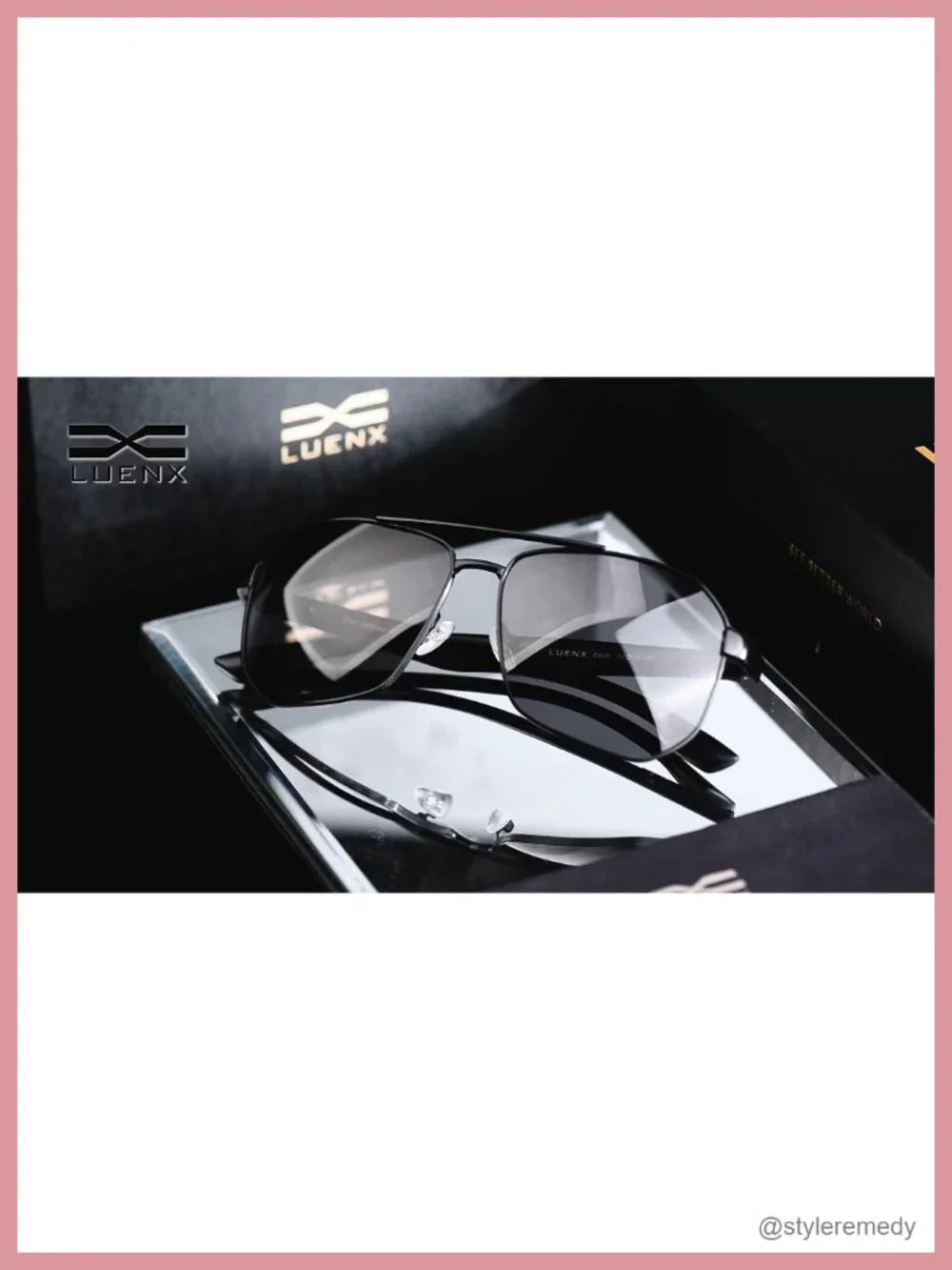 Polarized Square Polygon Sunglasses UV400 with Accessories